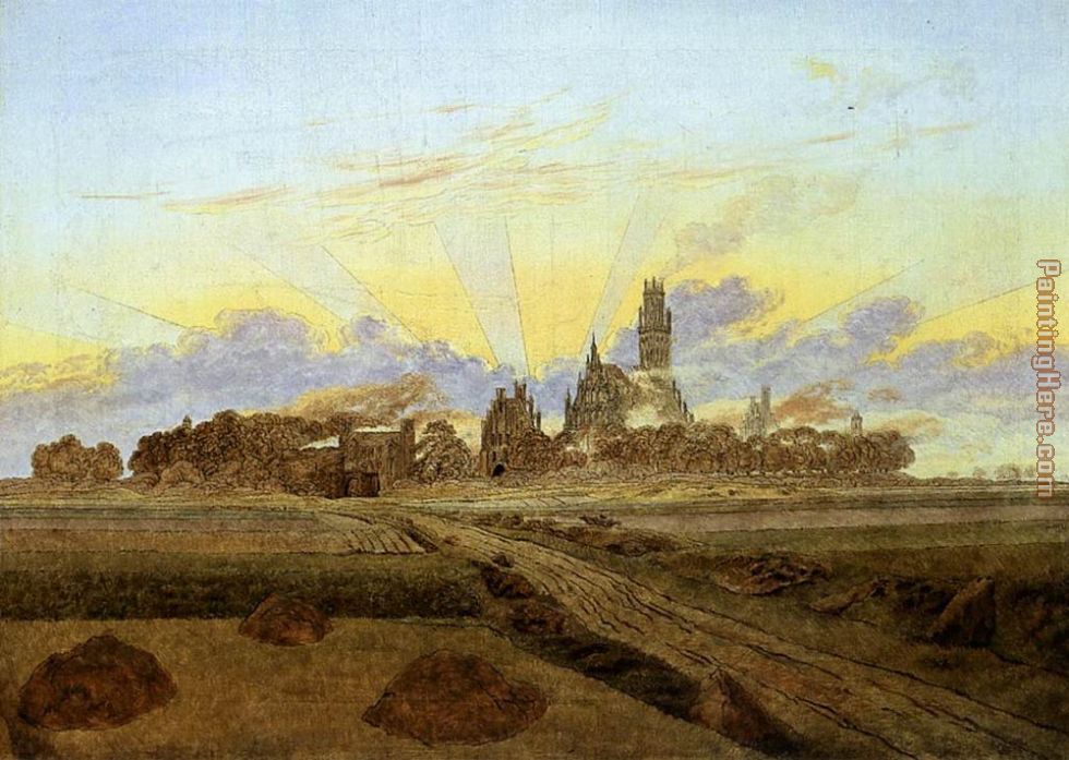 Sunrise near Neubrandenburg painting - Caspar David Friedrich Sunrise near Neubrandenburg art painting